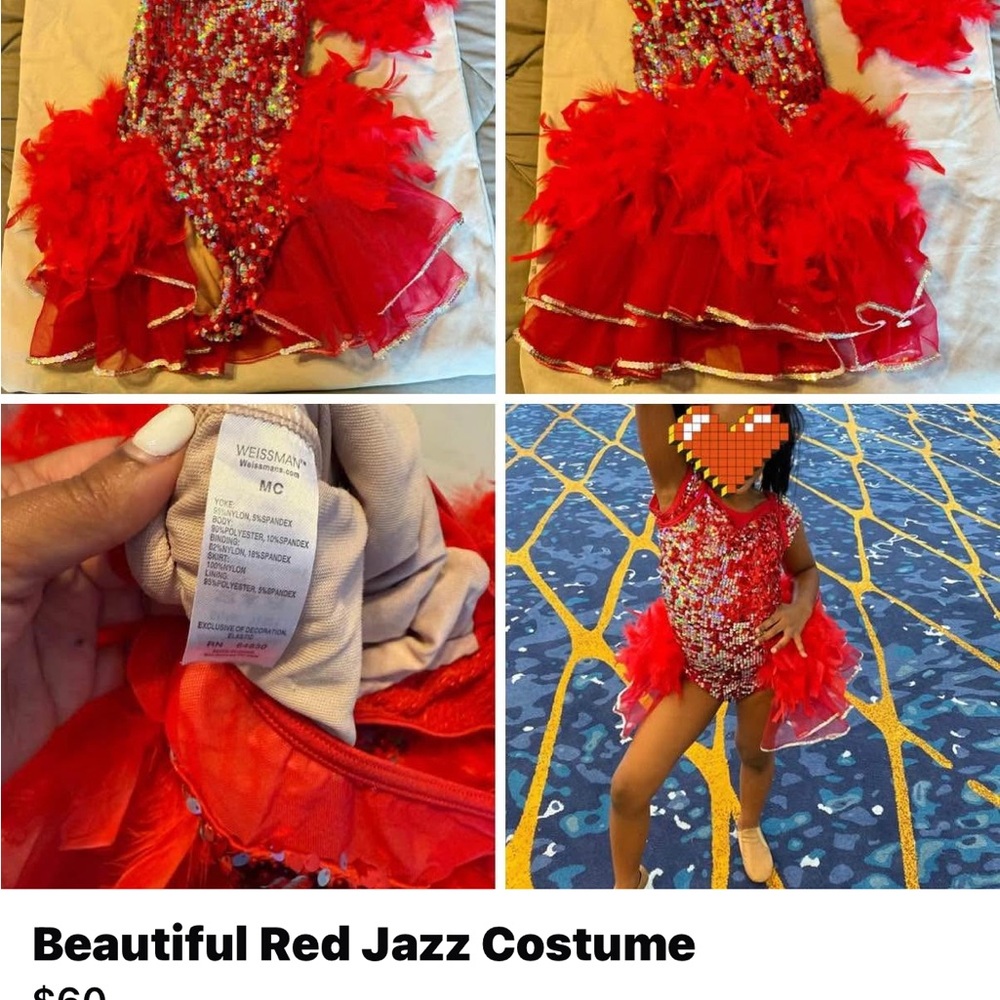 Weissman Sparkling Red Kids Dance Costume